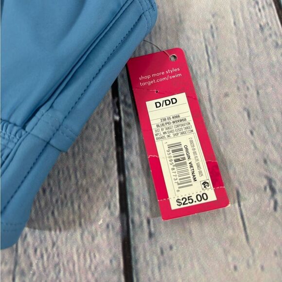 NWT Blue Xhilaration Vacation Beach Coastal Classic Minimalist Bikini Swimsuit L - Picture 9 of 16